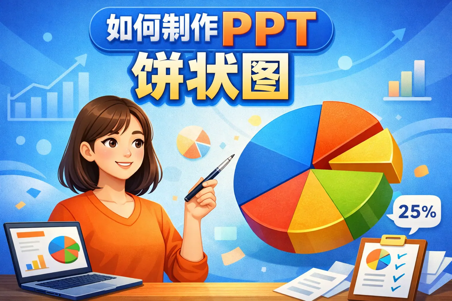 如何制作ppt饼状图