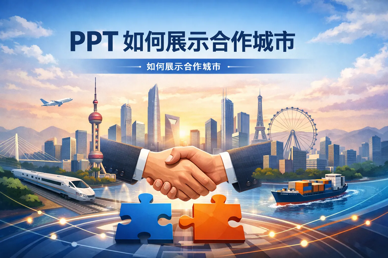 ppt如何展示合作城市