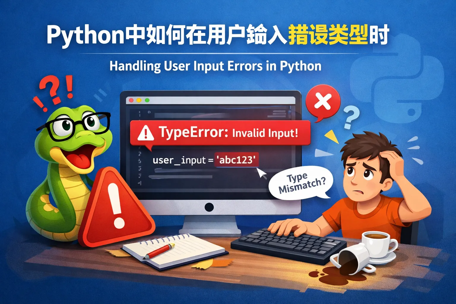 python中如何在用户输入错误类型时