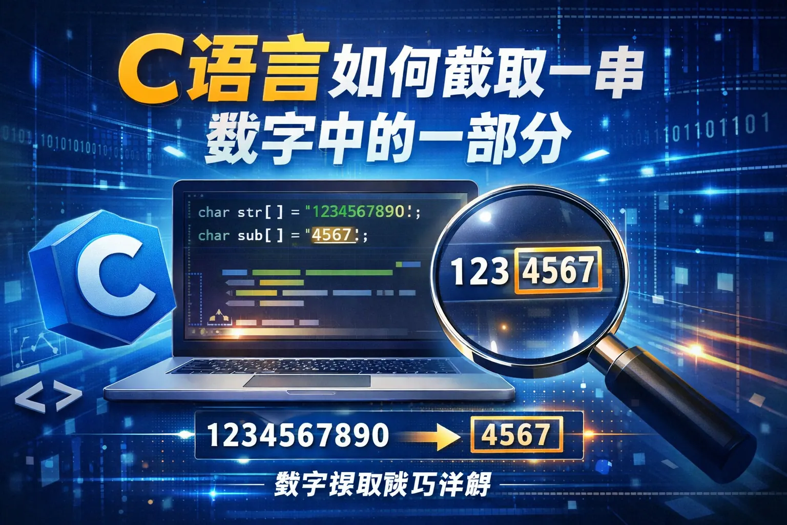 c语言如何截取一串数字中的一部分