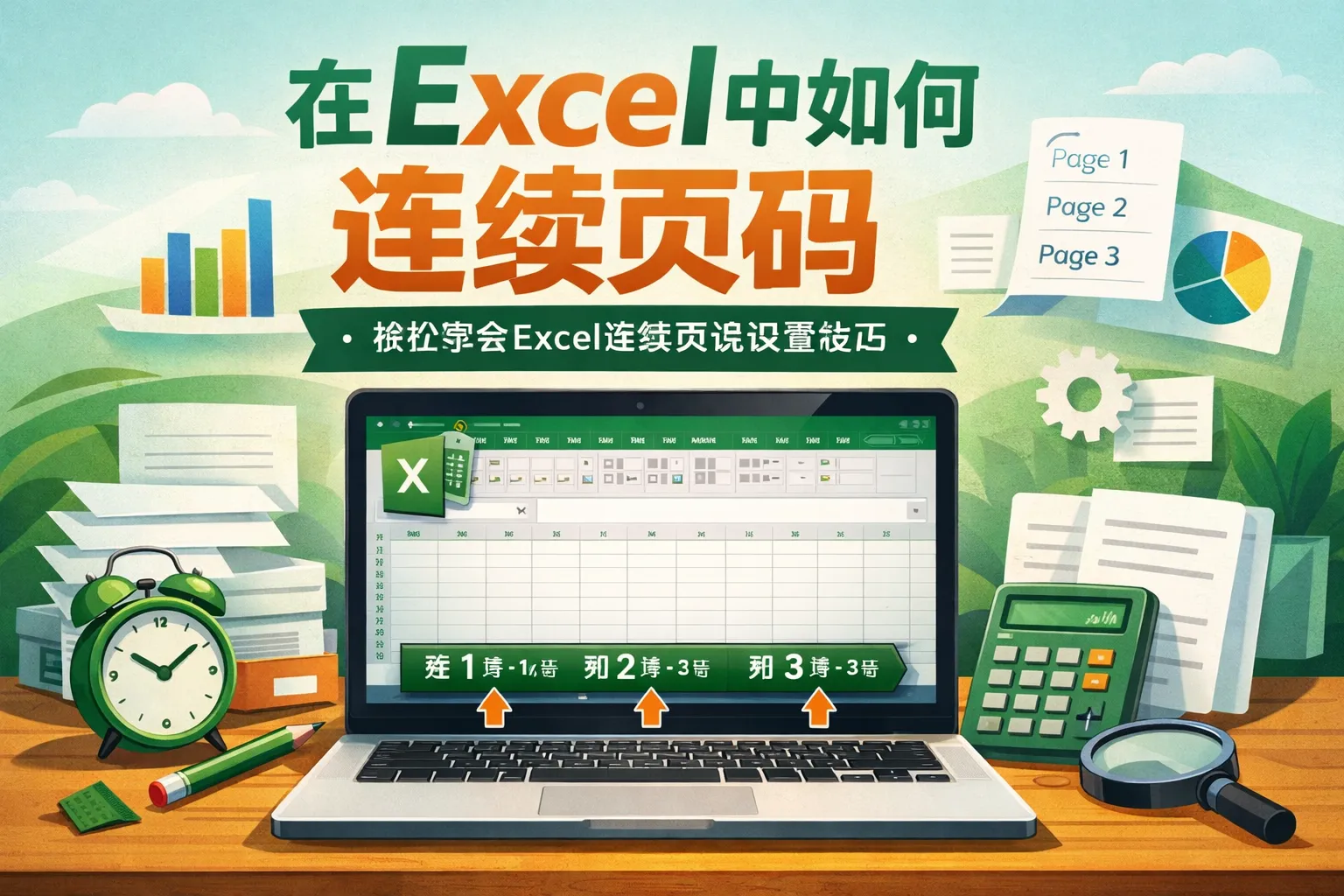 在Excel中如何添加连续页码