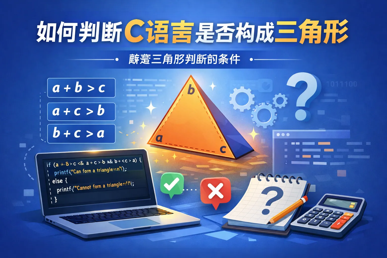 如何判断c语言是否构成三角形
