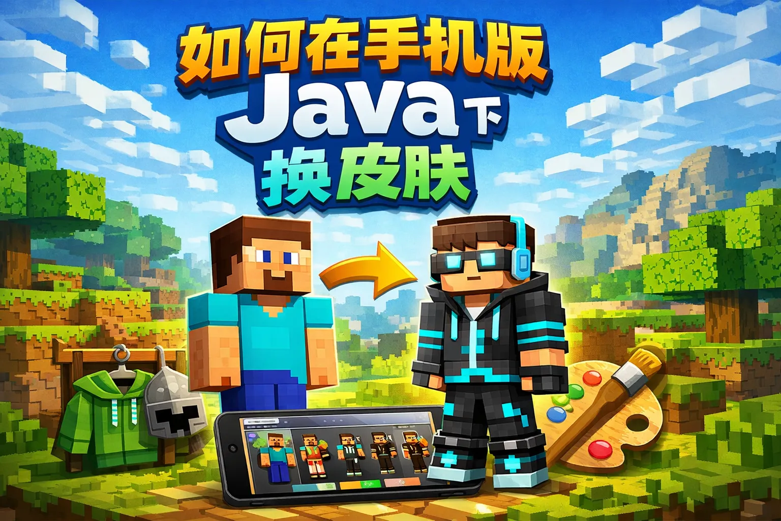如何在手机版java下换皮肤