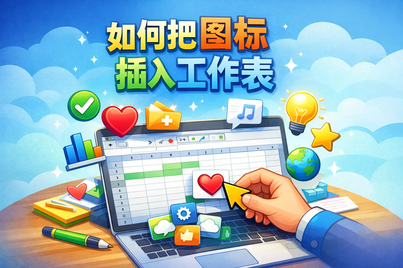 如何把图标插入工作表