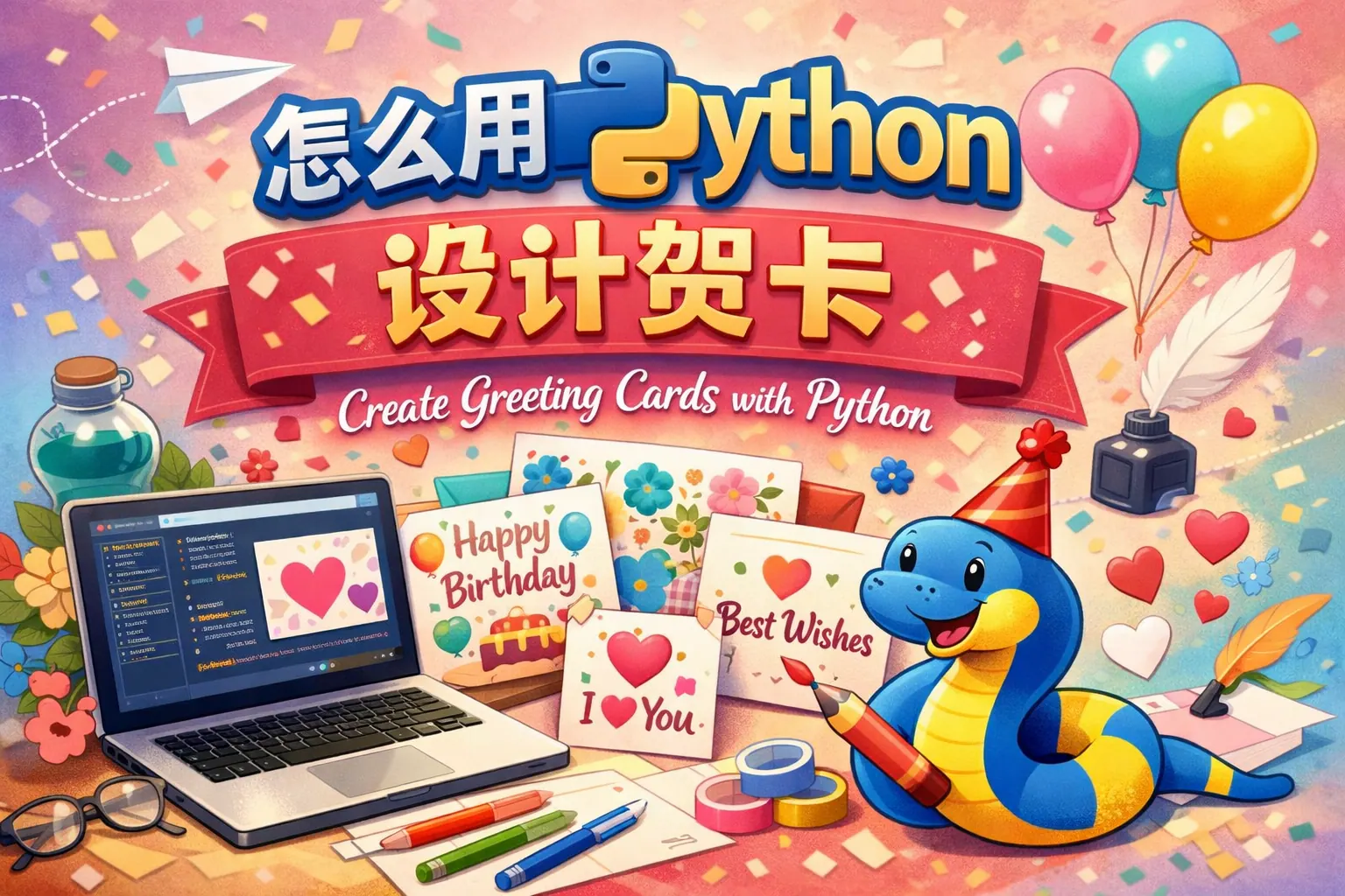 怎么用python设计贺卡