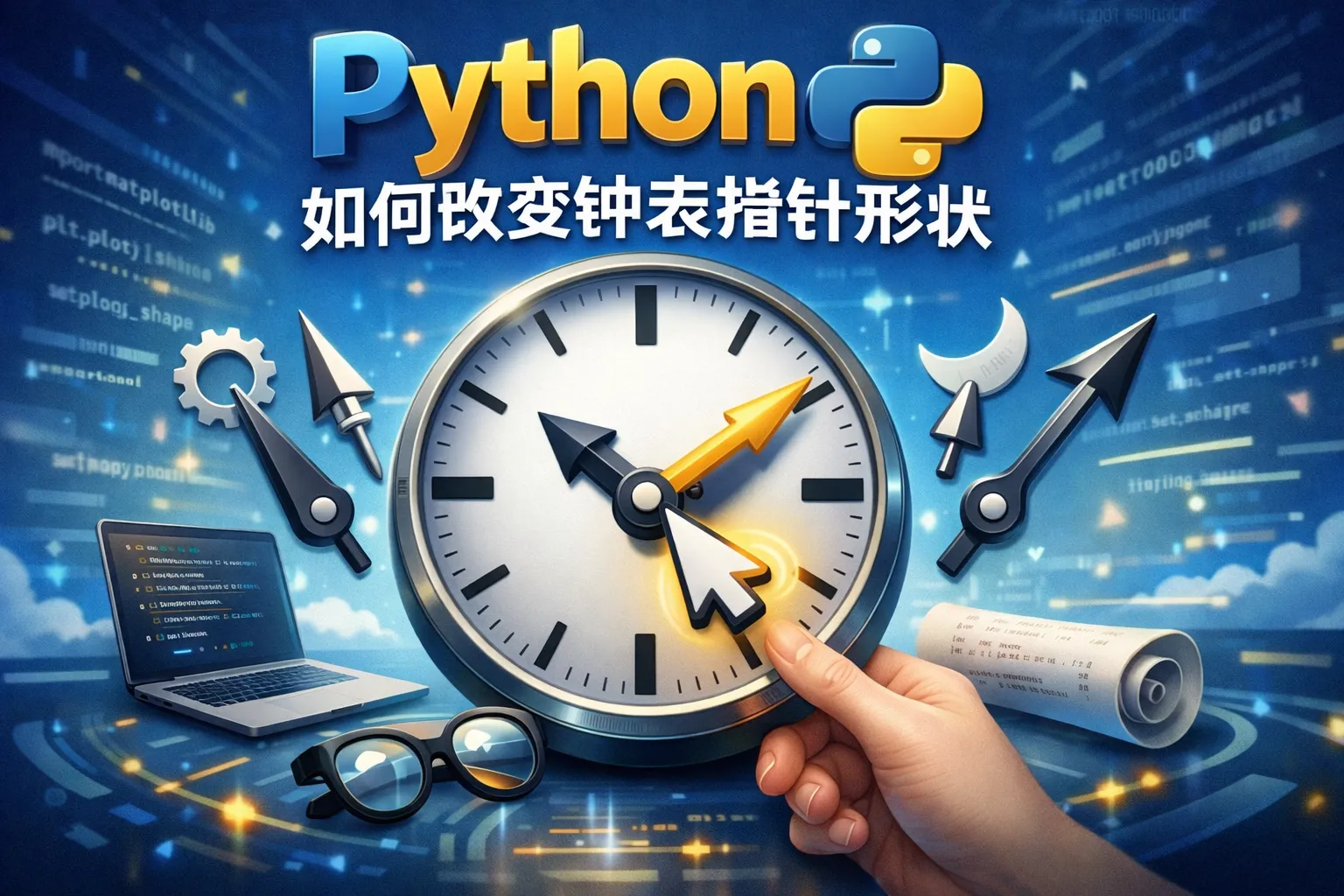 python如何改变钟表指针形状