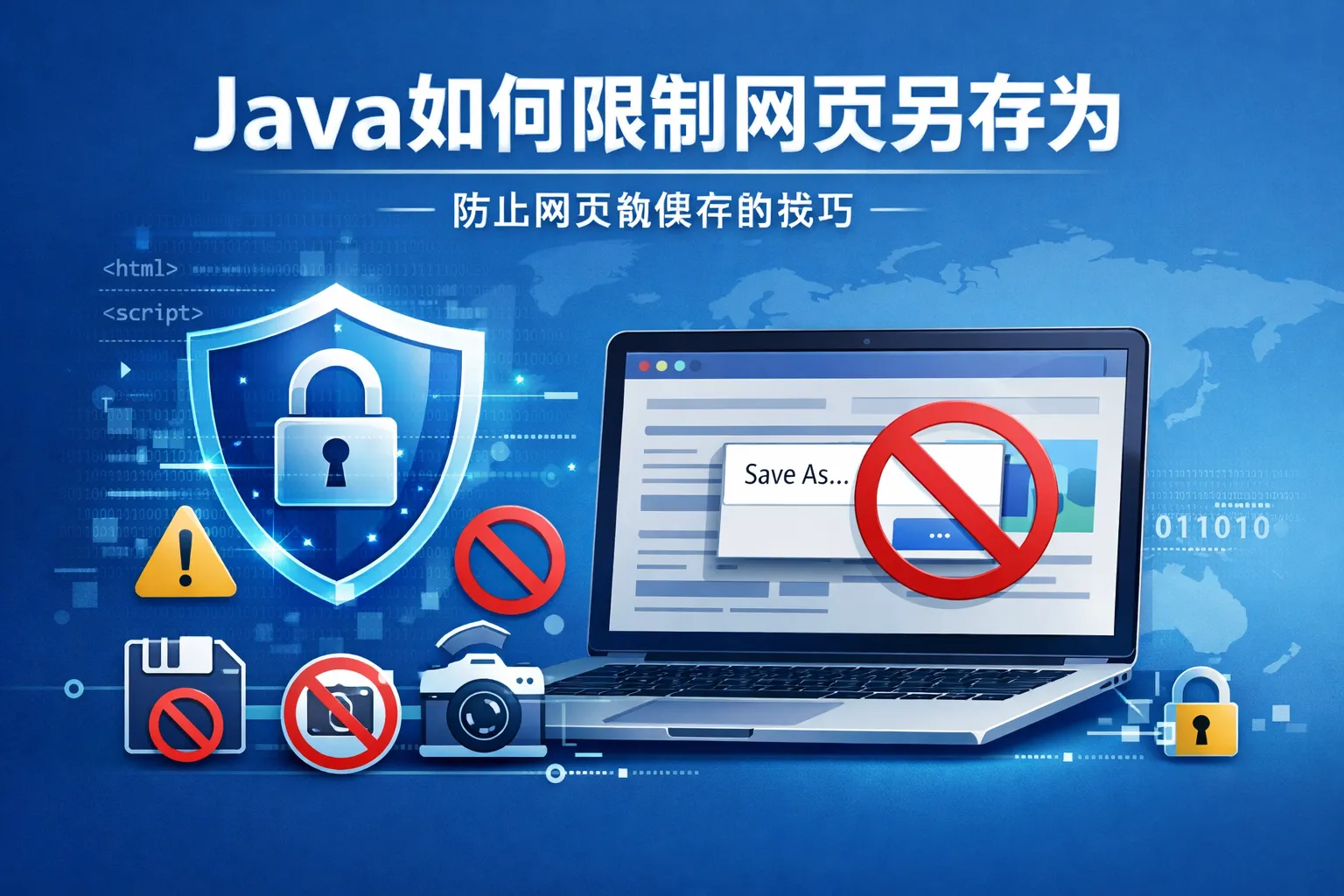 Java如何限制网页另存为