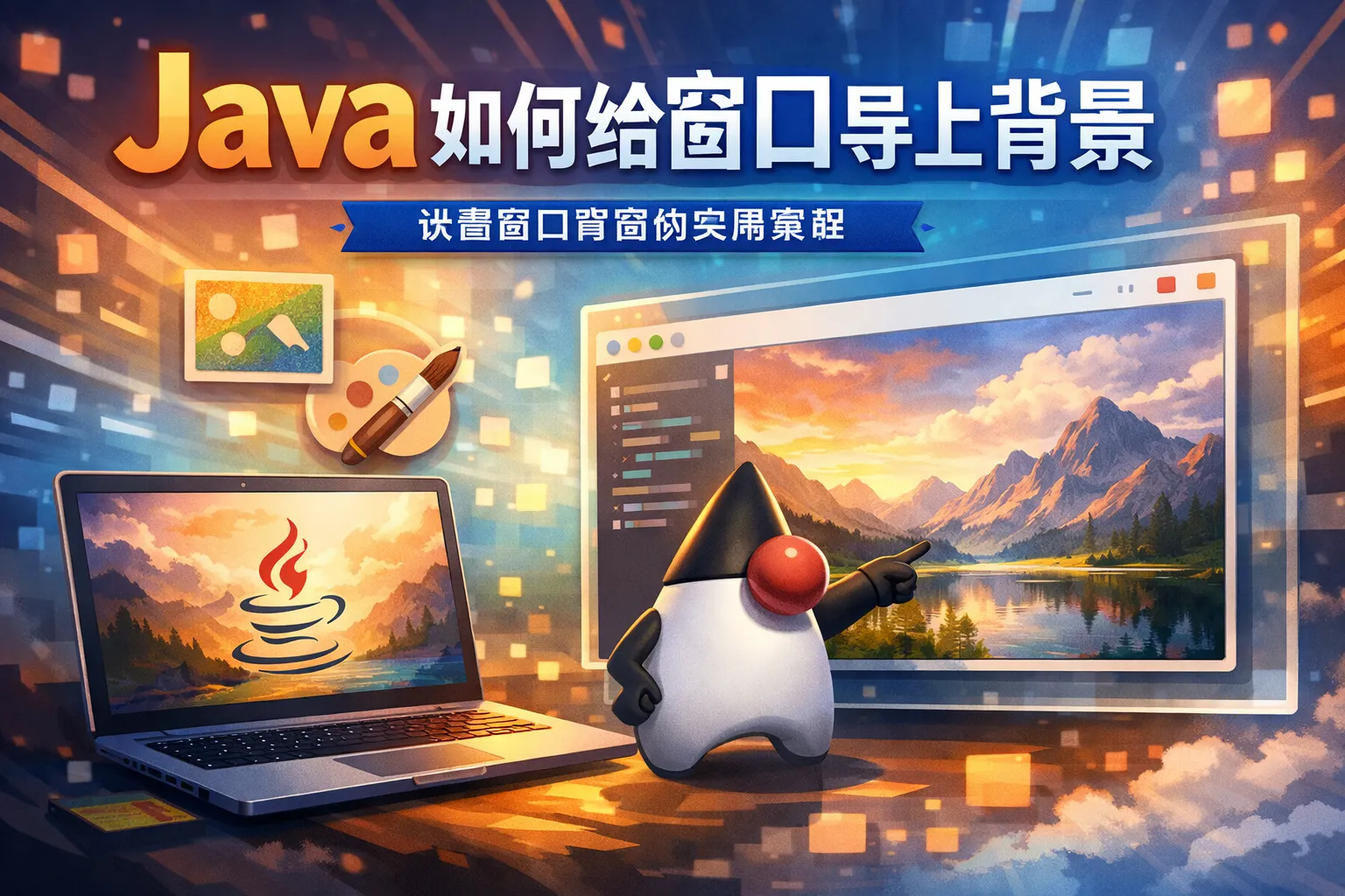Java如何给窗口导上背景