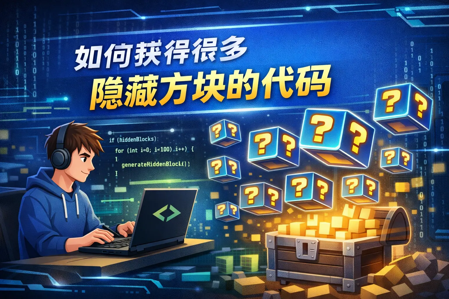 如何获得很多隐藏方块的代码