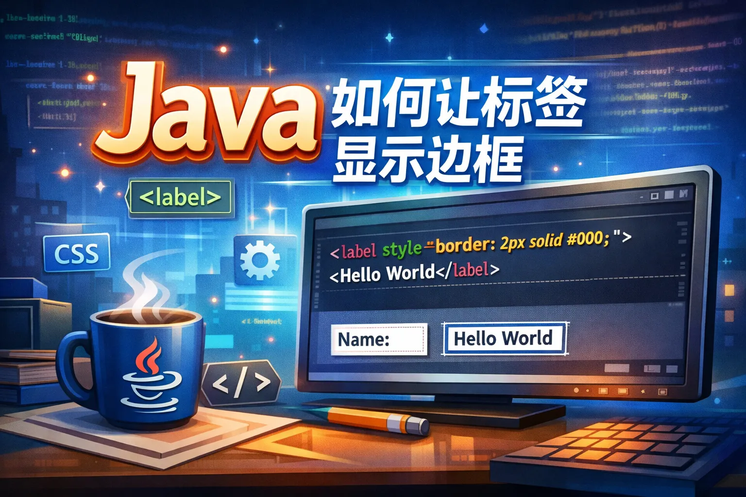 java如何让标签显示边框