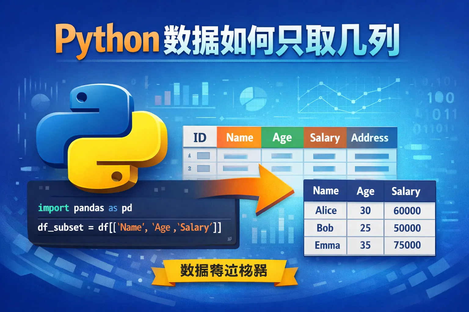 python数据如何只取几列