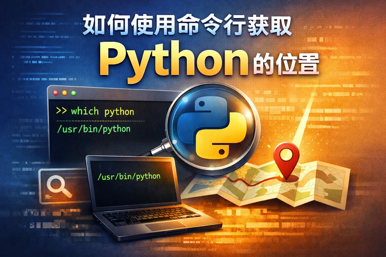 如何使用命令行获取python的位置