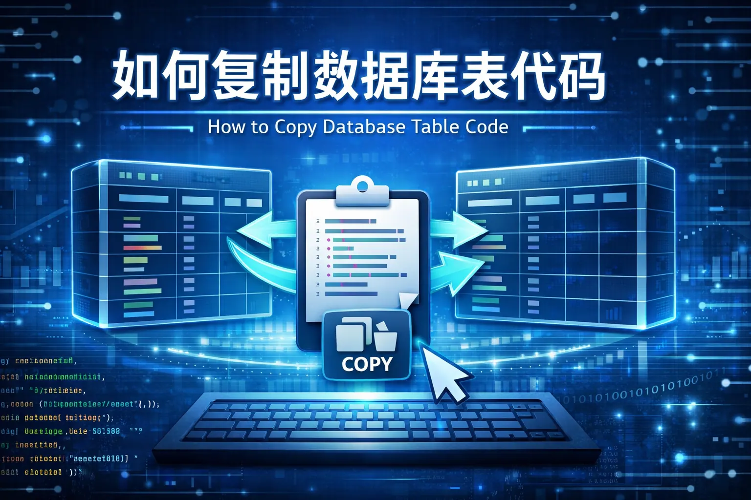 如何复制数据库表代码