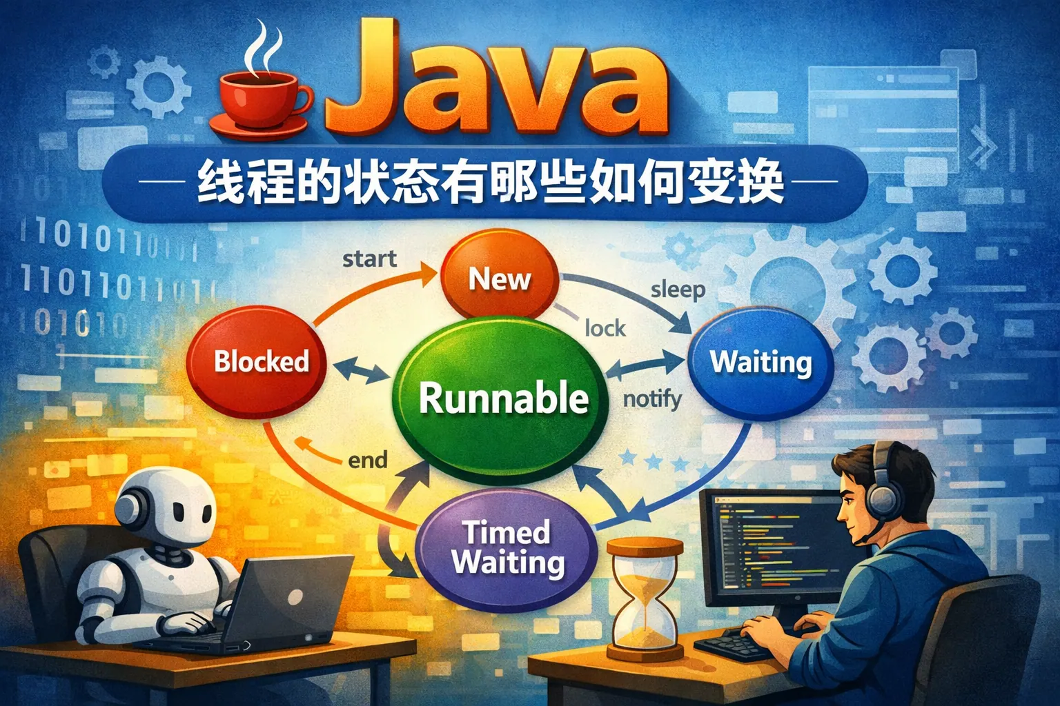 java线程的状态有哪些如何变换