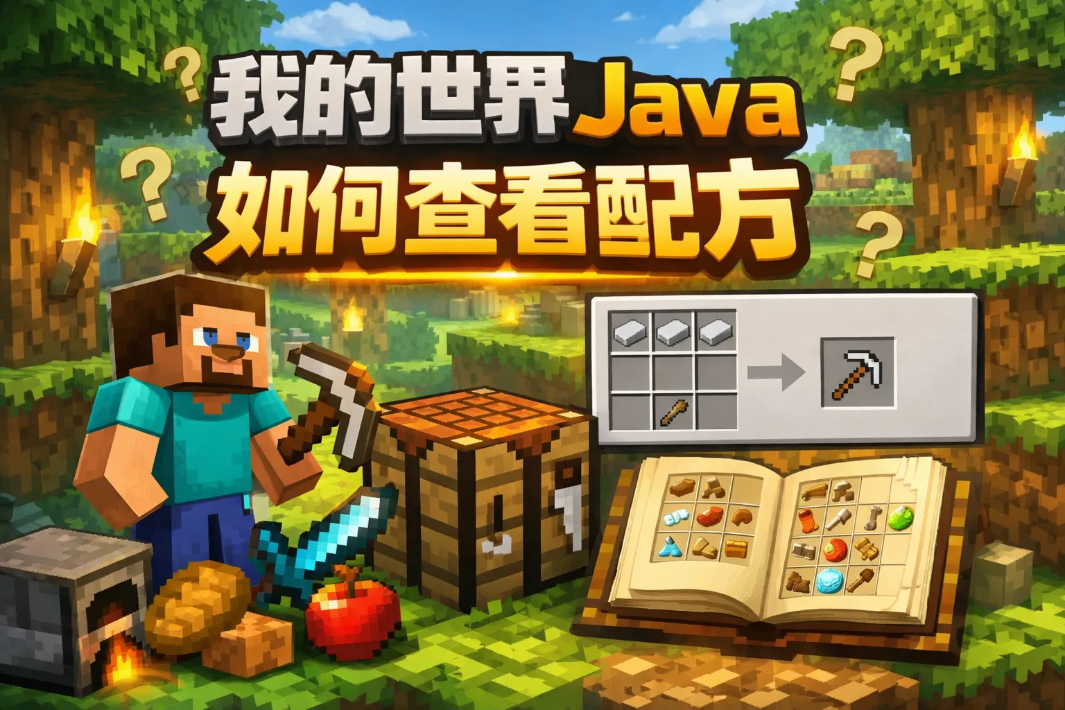 我的世界java如何查看配方