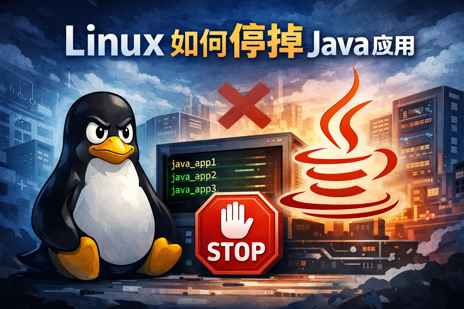 linux如何停掉java应用