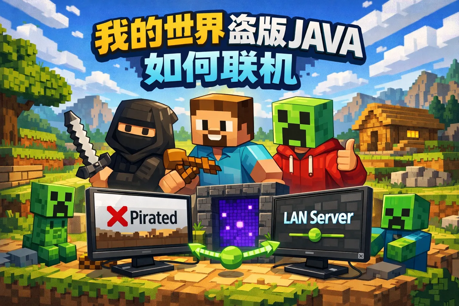 我的世界盗版java如何联机