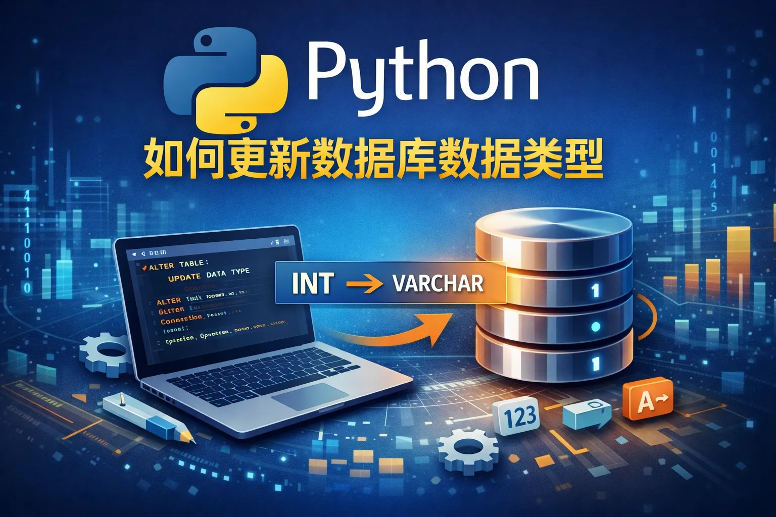 python 如何更新数据库数据类型