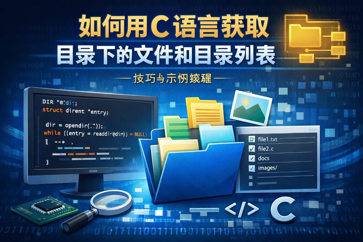 如何用C语言获取目录下的文件和目录列表