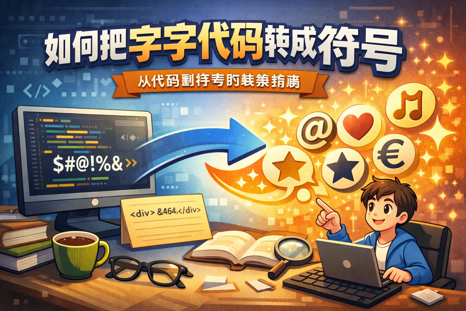 如何把字符代码转成符号