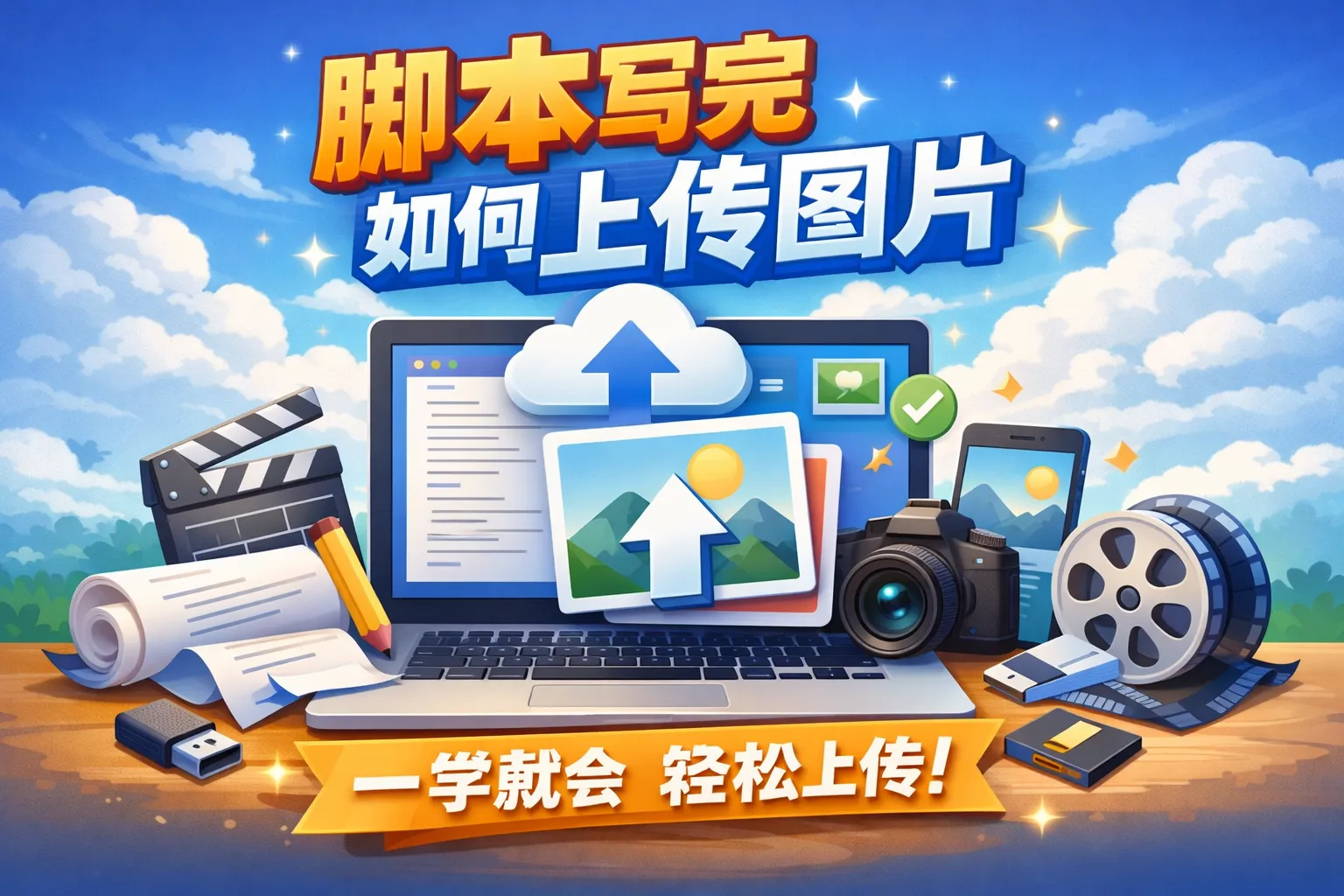 脚本写完如何上传图片