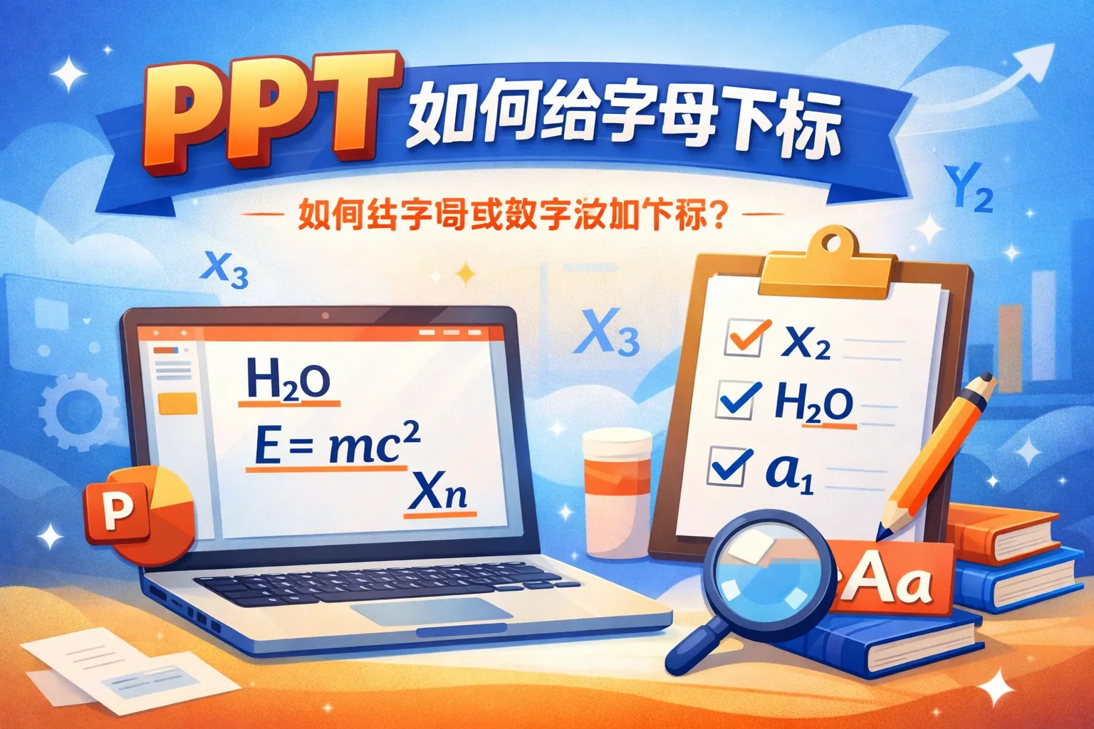 ppt如何给字母下标