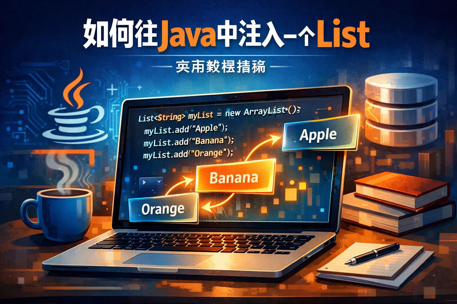 如何往java中注入一个list