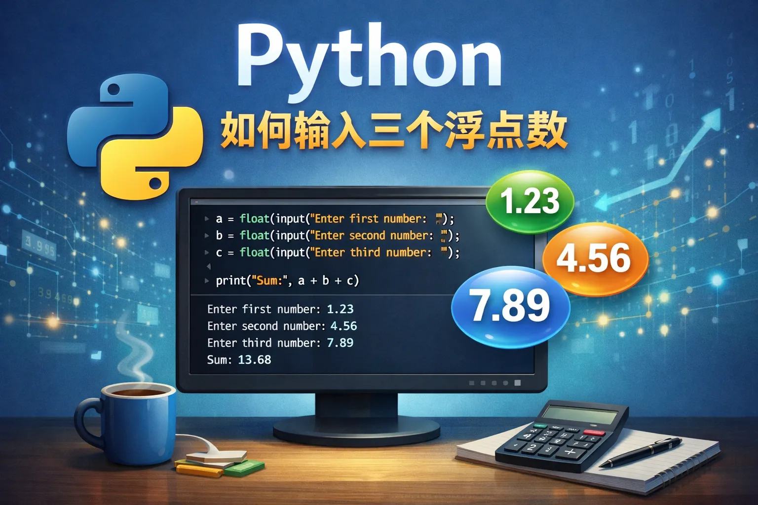 python如何输入三个浮点数