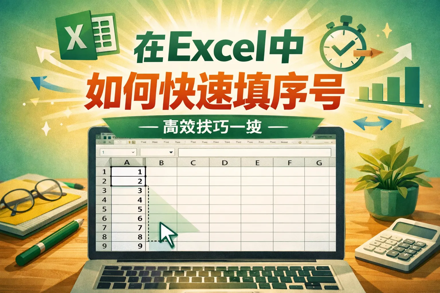 在excel中如何快速填序号