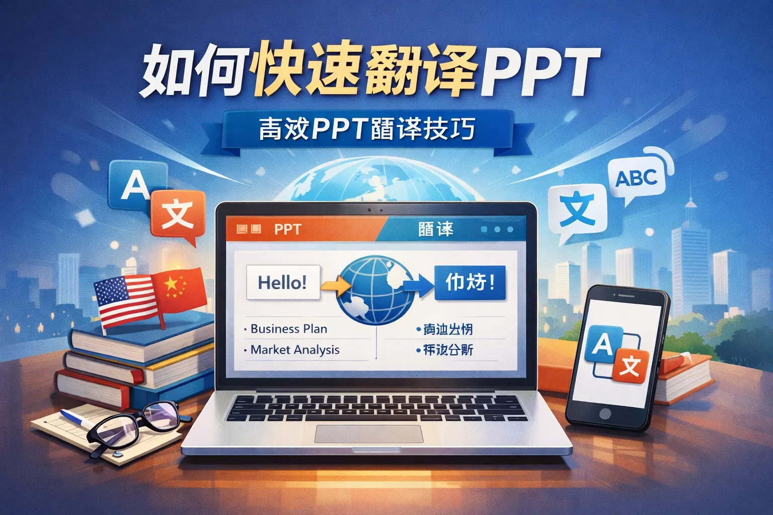 如何快速翻译ppt