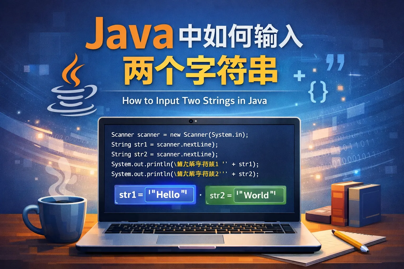 java中如何输入两个字符串