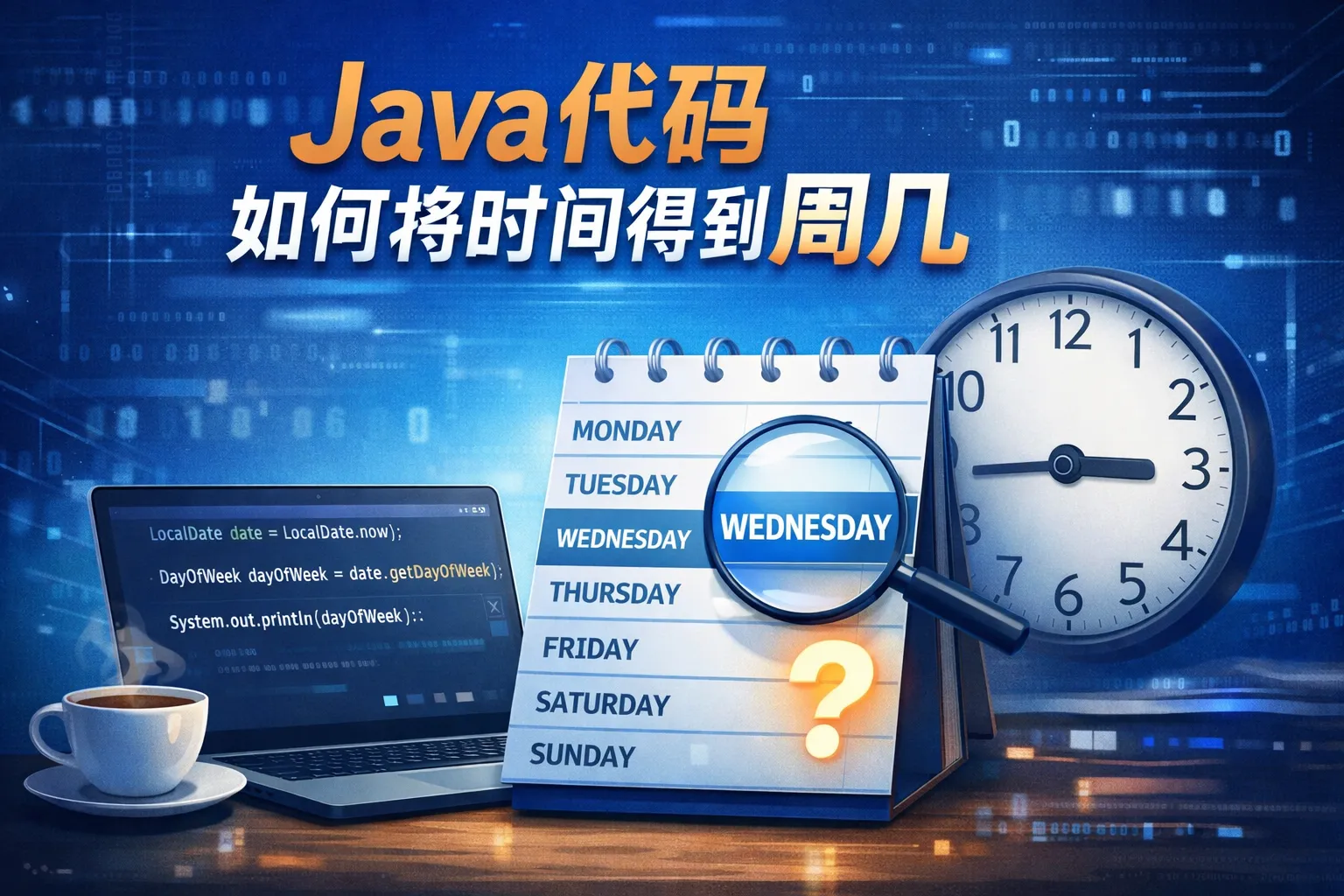 java代码如何将时间得到周几