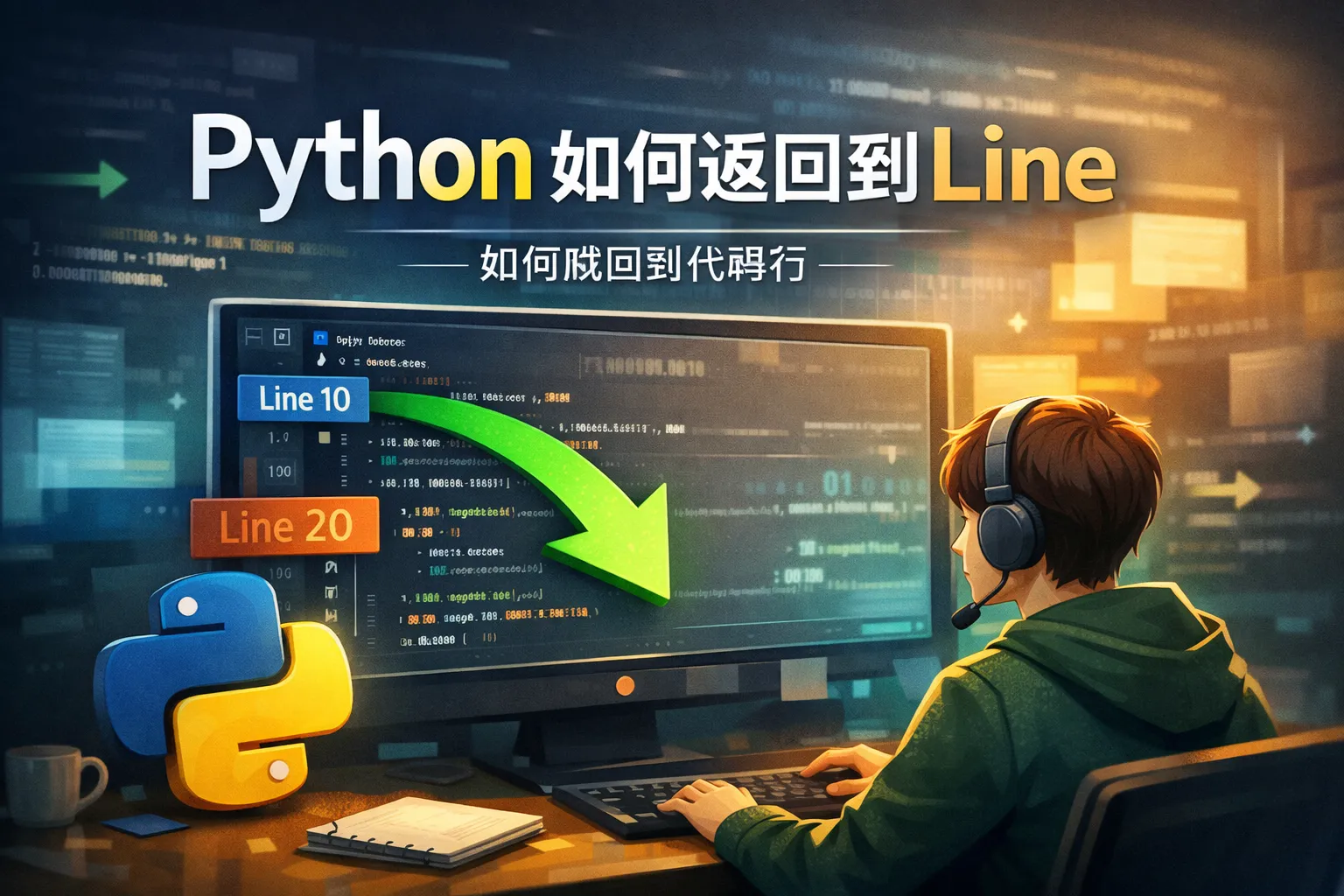 python如何返回到line