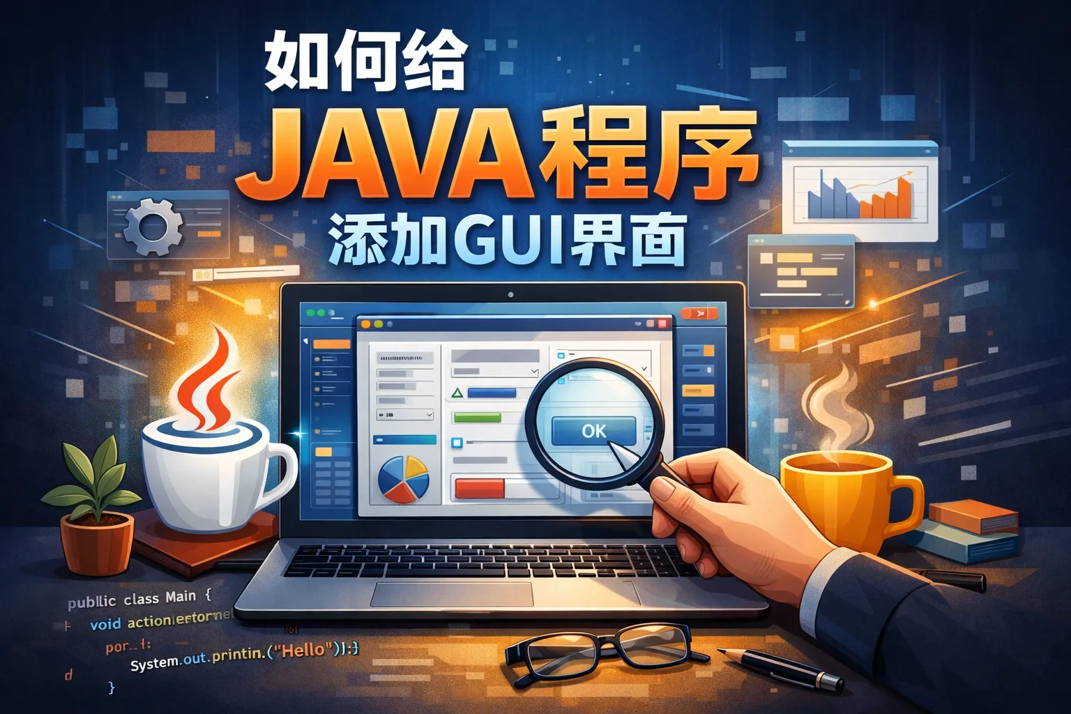 如何给JAVA程序添加GUI界面