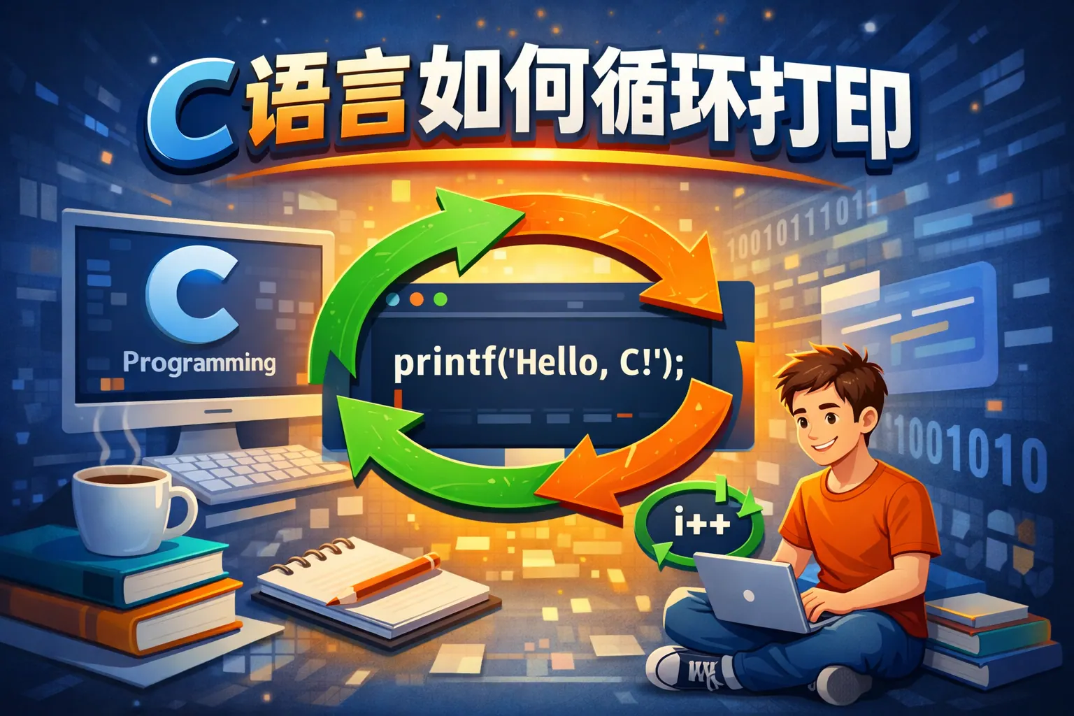 c语言如何循环打印