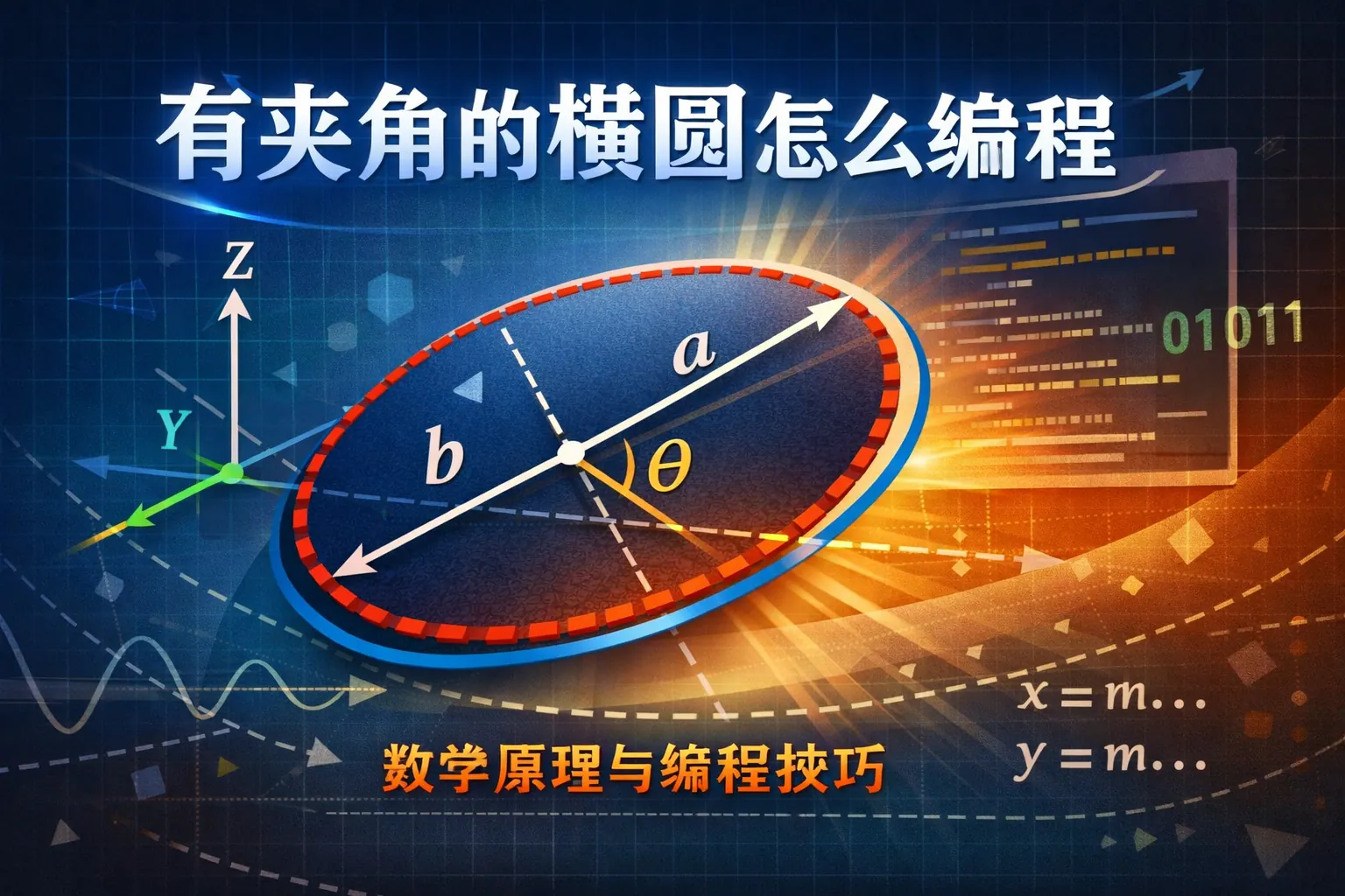 有夹角的椭圆怎么编程