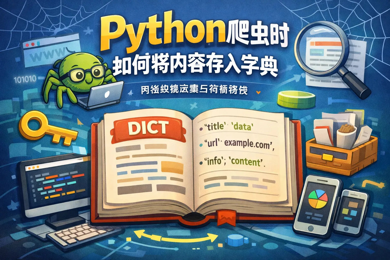 python爬虫时如何将内容存入字典
