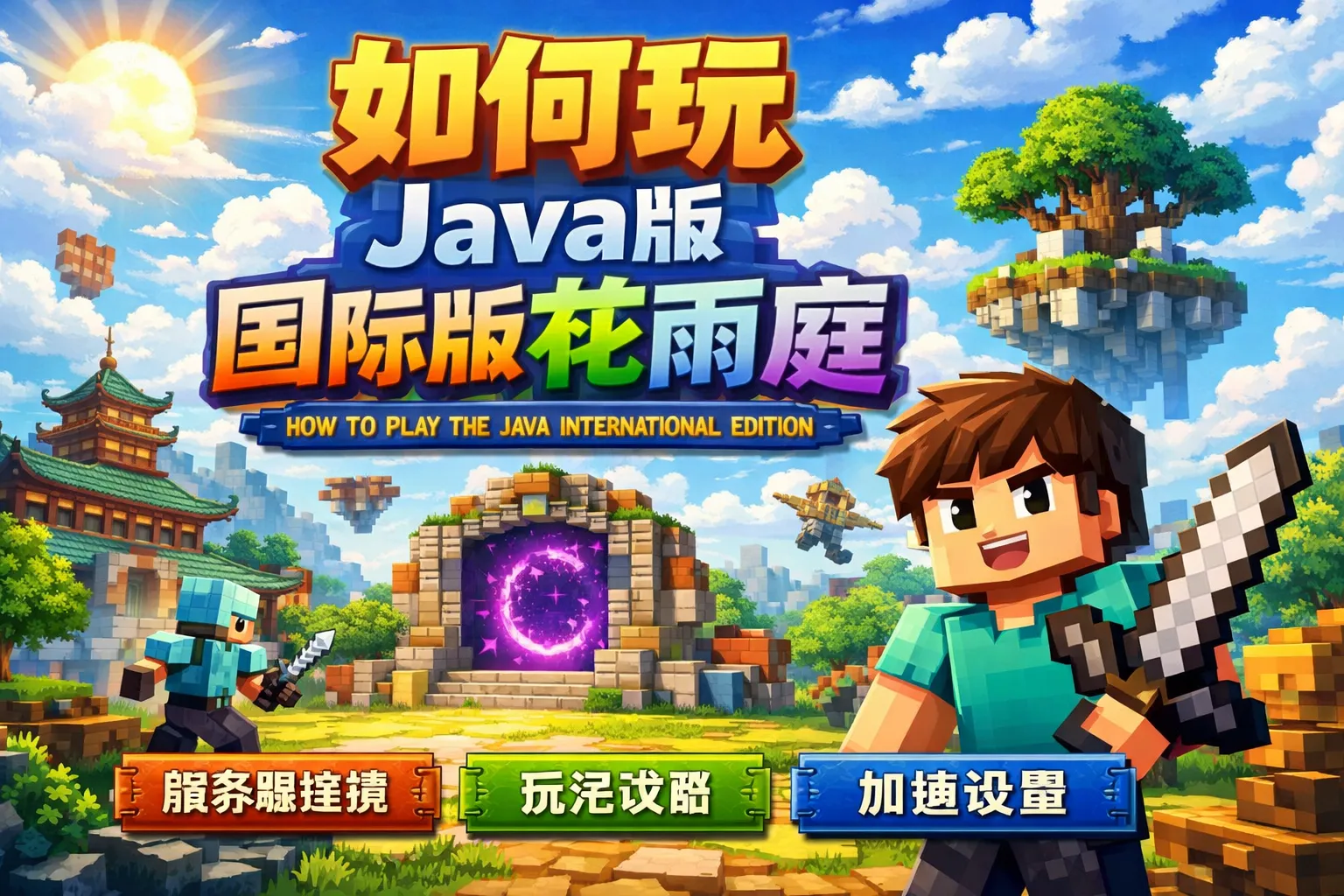 如何玩java版国际版花雨庭