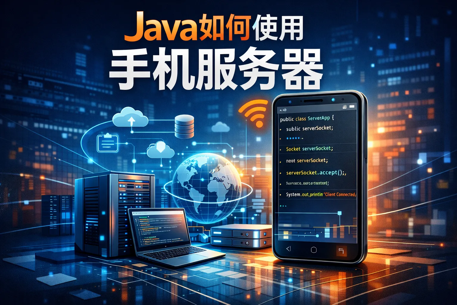 java如何使用手机服务器