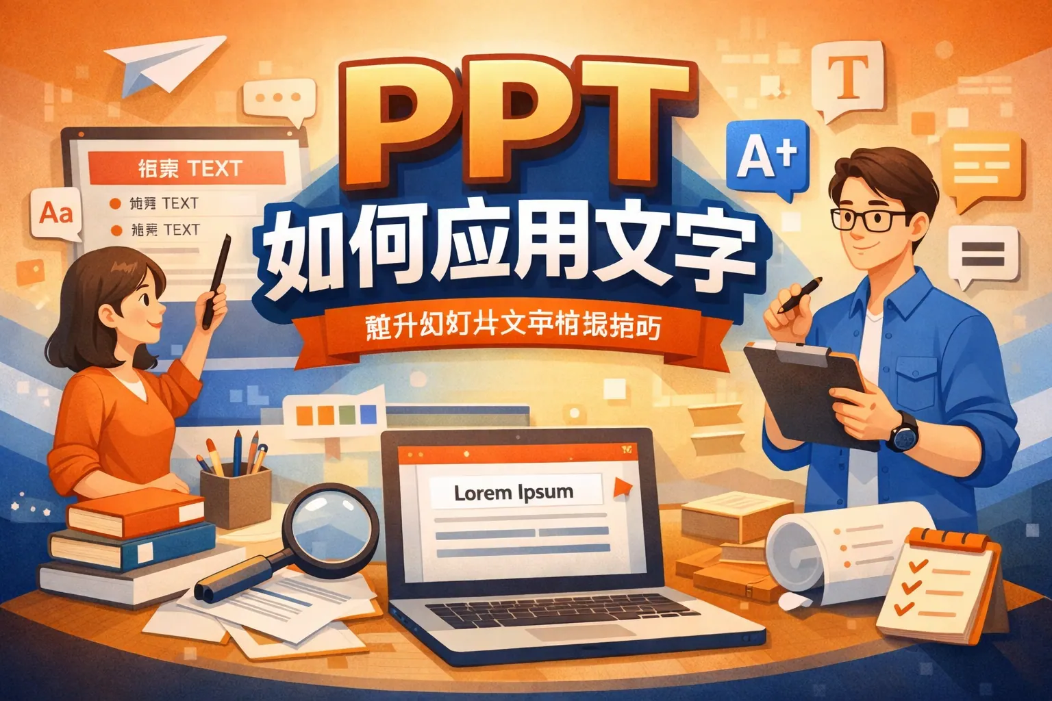 ppt如何应用文字