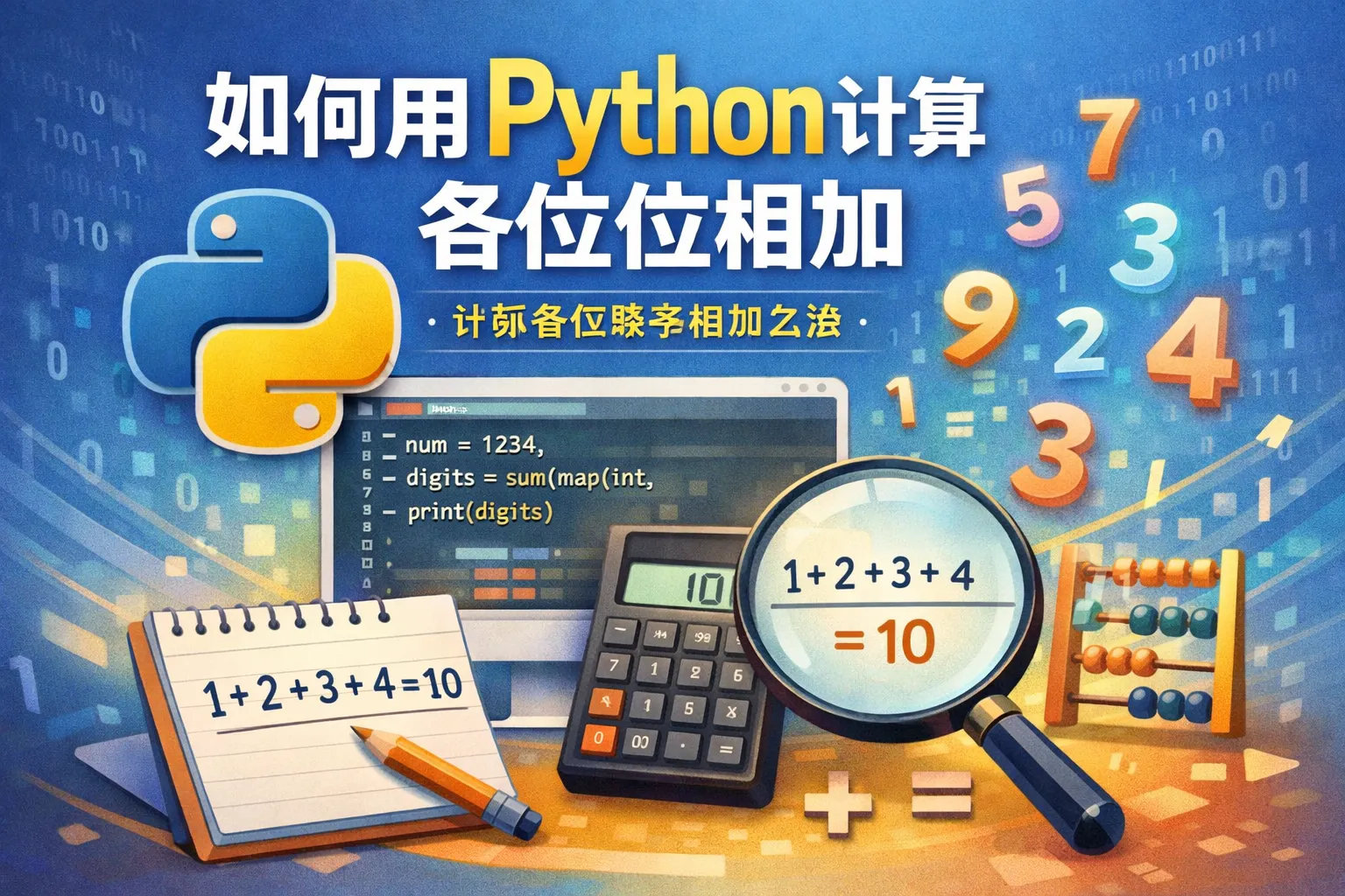 如何用Python计算各个位相加