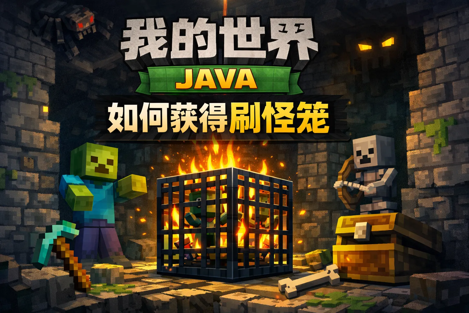 我的世界java如何获得刷怪笼