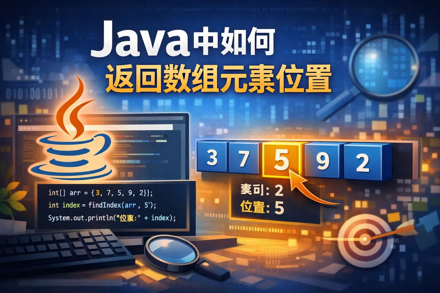 java中如何返回数组元素位置