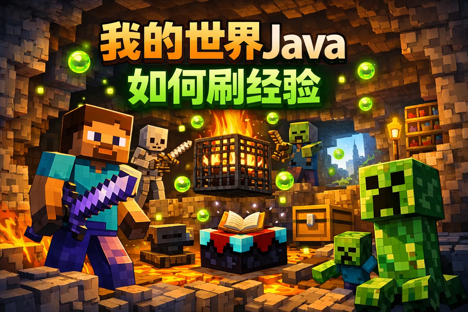 我的世界java如何刷经验