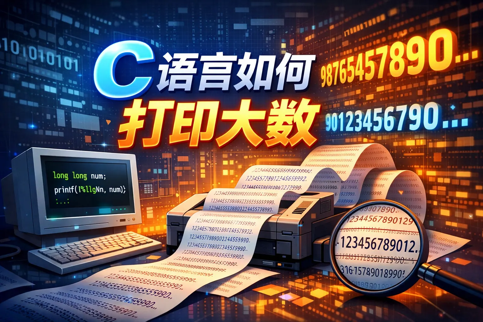 c语言如何打印大数