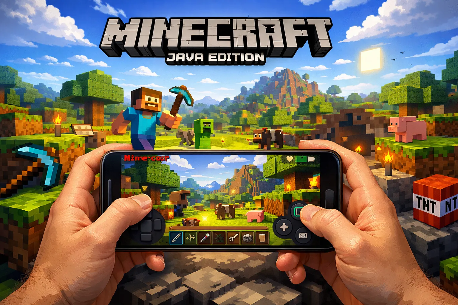 手机上如何玩我的世界java