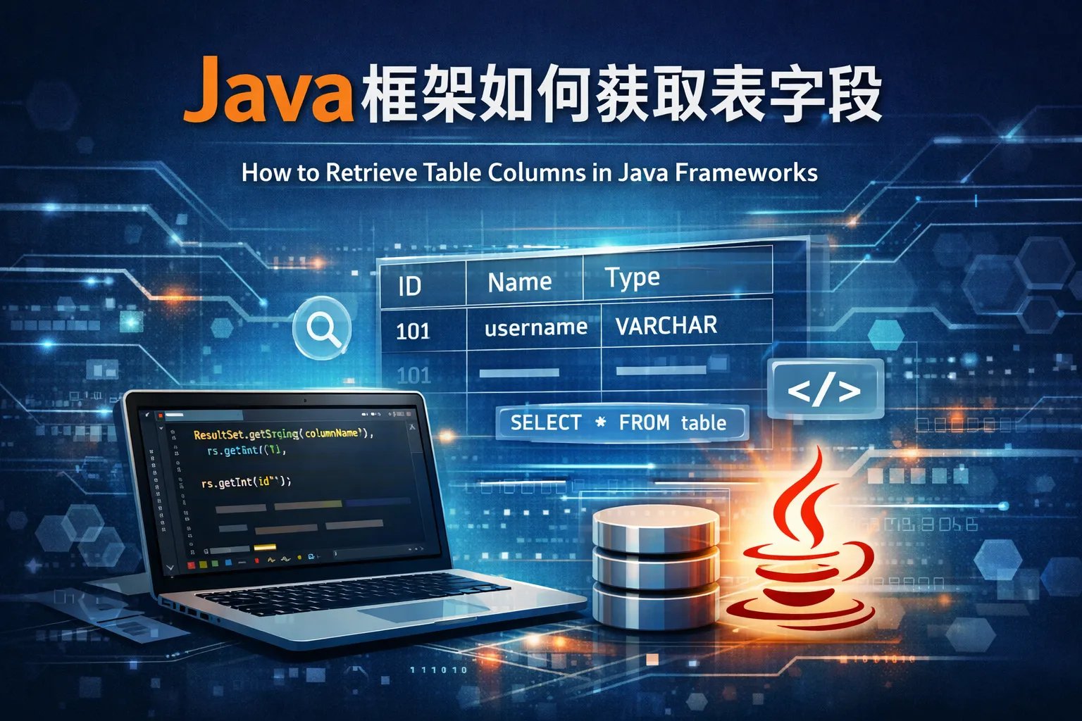 java框架如何获取表字段