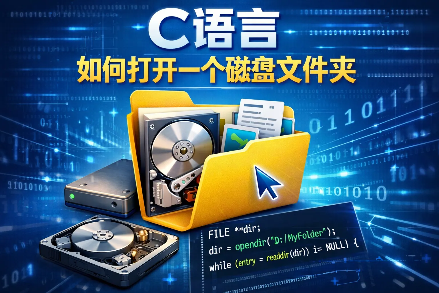 c语言如何打开一个磁盘文件夹