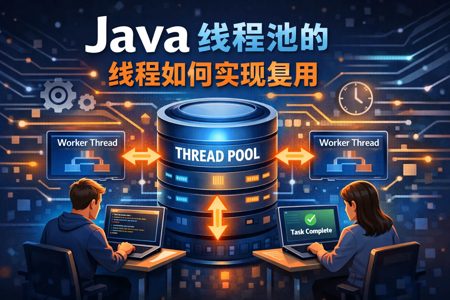 java线程池的线程如何实现复用的