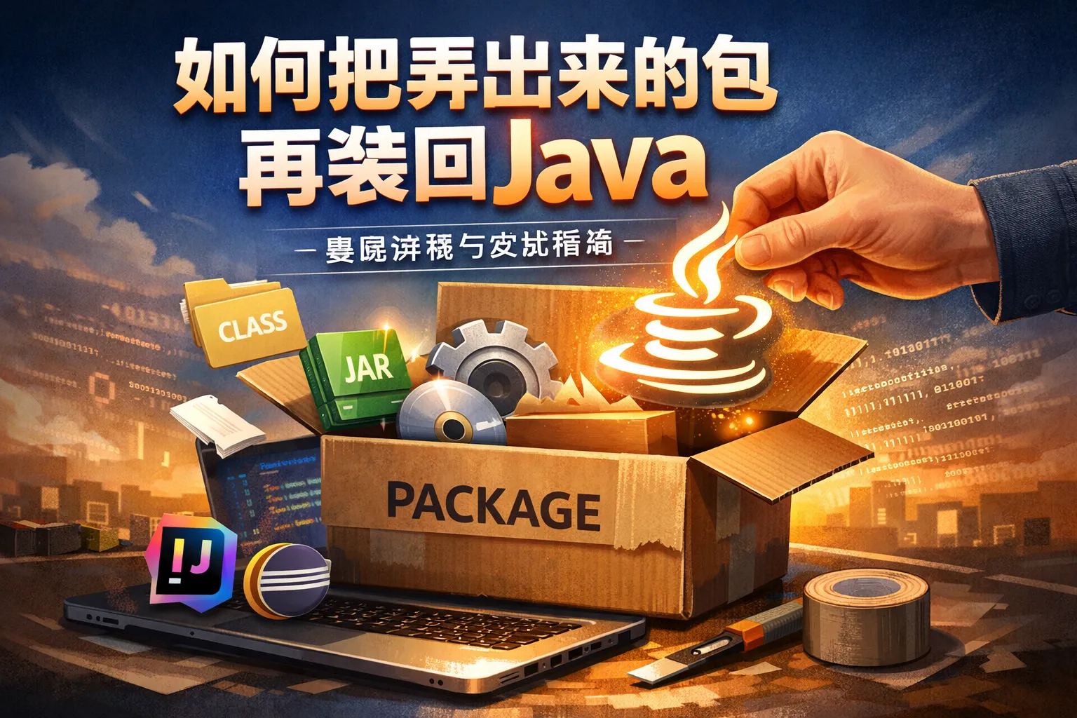 如何把弄出来的包再装回java